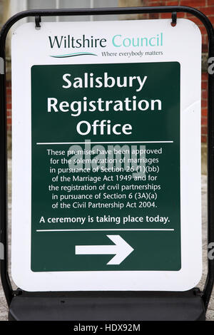 Salisbury Ufficio del Registro di sistema Foto Stock