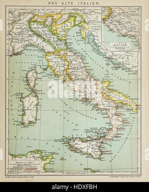 Vecchio vintage Mappa di Italia nel XIX secolo Foto Stock