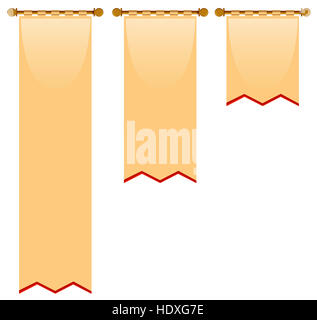 Tre formati di bandiera con lo stile medievale illustrazione Foto Stock