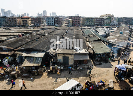 Il floating baraccopoli di Lagos, Nigeria Foto Stock