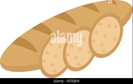 Fette di pane icona. Design piatto, isolati su sfondo bianco. Illustrazione Vettoriale, clip art. Illustrazione Vettoriale