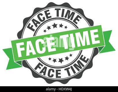 Face time stamp. segno. La guarnizione Illustrazione Vettoriale