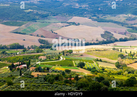 Paesaggio di La Val d'Orcia. Foto Stock