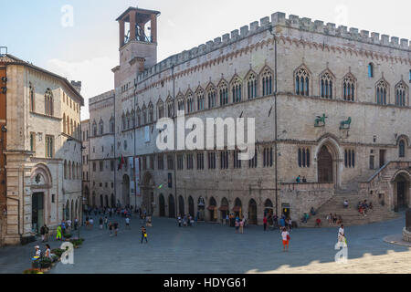 Palazzo dei Priori a Perugia, Umbria, Italia centrale. Foto Stock