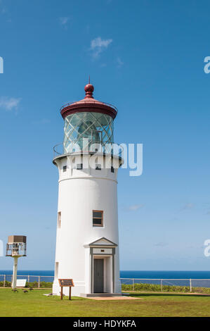 Storico Faro Kilauea sul punto di Kilauea National Wildlife Refuge, Kauai, Hawaii. Foto Stock