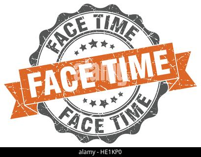 Face time stamp. segno. La guarnizione Illustrazione Vettoriale