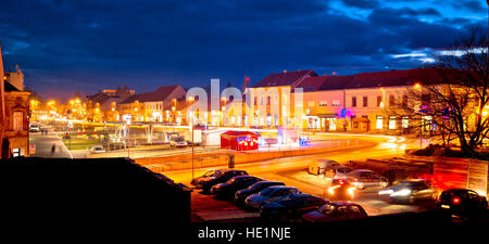 Città di Krizevci sera vista dell'Avvento, Prigorje regione della Croazia Foto Stock