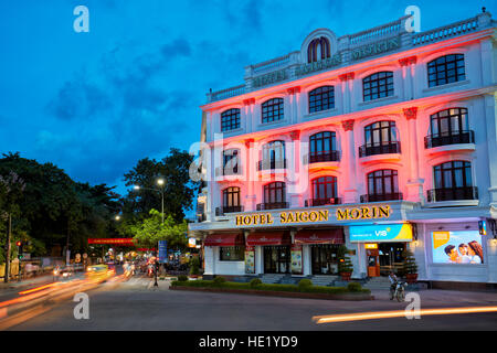 Hotel Saigon Morin al crepuscolo. Tinta, Vietnam. Foto Stock