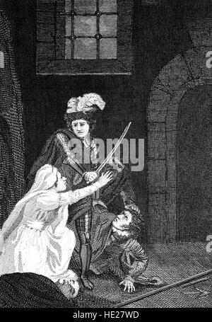 A seguito di una ribellione contro Edward II, Roger de Mortimer, 1° Conte di marzo (1287 - 1330), sfuggiti alla Francia dove fu raggiunto dalla sua padrona Edward II la regina consorte Isabella. Dopo che lui e Isabella ha portato a buon fine un invasione e ribellione, Edward II è stato assassinato a Berkeley Castle. Per tre anni, Mortimer era de facto ruler di Inghilterra prima di essere se stesso rovesciato da Edward's figlio primogenito, Edward III. Egli è stato arrestato accusato di assumere il potere reale e altri crimini ed eseguiti da appendere a Tyburn Foto Stock