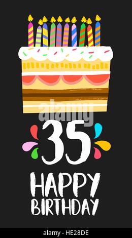 Buon compleanno cinque 5 anno design divertente con il numero di etichetta  di testo e decorazione colorata. Ideale per l'invito alla festa o biglietto  di auguri. EPS10 vettore Immagine e Vettoriale 