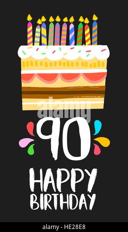 Buon Compleanno 90 novanta anni, design di lusso con palloncino oro numero  e golden coriandoli decorazione. Ideale per l'invito alla festa o biglietto  di auguri. EP Immagine e Vettoriale - Alamy