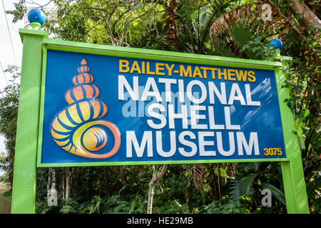 Florida Sanibel Island, Bailey-Matthews National Shell Museum, cartello, FL161129255 Foto Stock