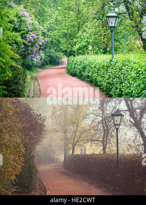 Forest Park in primavera e in autunno Foto Stock