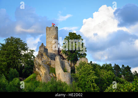 Castello Frydstejn rovine nel Paradiso Boemo riserva Foto Stock