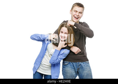 Teen età fratello e sorella Foto Stock