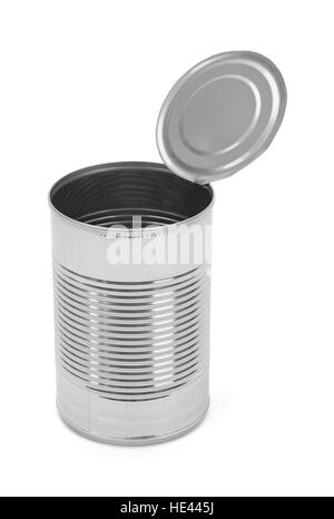 Isolate il contenitore stagno vuoto può contenitori alimentari cilindro  aliment oggetto macro Foto stock - Alamy