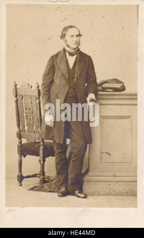 Questa fotografia cattura William Ewart Gladstone, un importante statista britannico che ha servito come primo ministro più volte durante il XIX secolo. L'immagine riflette la sua significativa influenza nella politica e nella storia britannica. Foto Stock