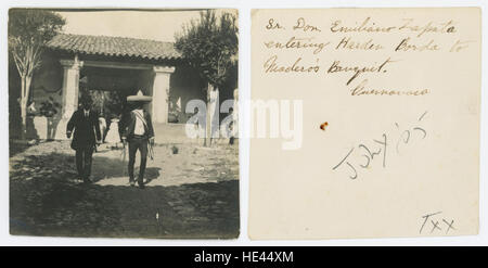 Sr Don Emiliano Zapata entrando Harden [sic] Borda Madero's Foto Stock