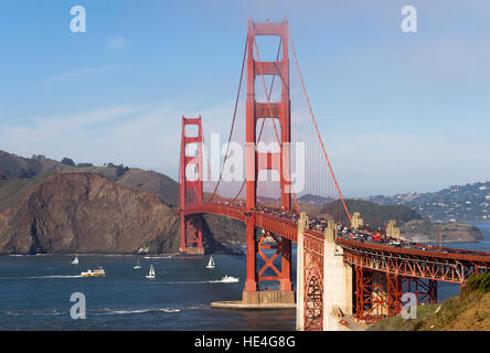 Golden Gate Bridge Fort Point la Baia di San Francisco in California Foto Stock