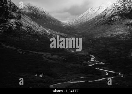 Lone house nelle Highlands scozzesi, Glencoe Scozia. Foto Stock