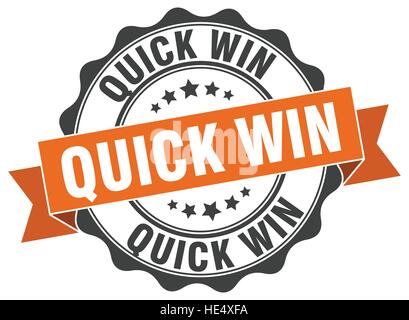 Quick win timbro. segno. La guarnizione Illustrazione Vettoriale