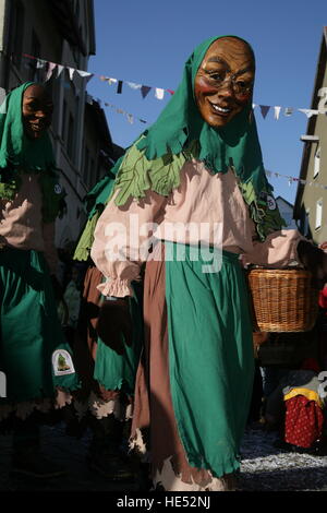 Carnevale Swabian-Alemannic, celebrato nel sud della Germania, Svizzera e Austria occidentale prima di Quaresima, Leutkirch, Baden-Wuerttemberg Foto Stock