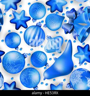 Christmas baubles seamless pattern. EPS 10 Illustrazione Vettoriale