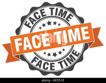 Face time stamp. segno. La guarnizione Illustrazione Vettoriale