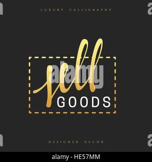 Iscrizione a vendere merci handmade calligrafico. Illustrazione Vettoriale