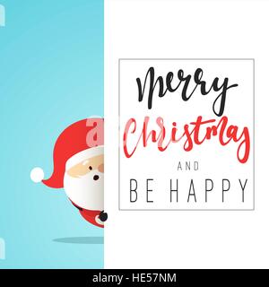 Santa Claus personaggio dei fumetti per carte di Natale e banner Illustrazione Vettoriale