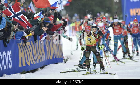 Nove Mesto na Morave, Repubblica Ceca. Xviii Dicembre, 2016. Laura Dahlmeier di Germania posto la seconda nel Mondo Biathlon femminile di Coppa della Messa di inizio evento a Nove Mesto na Morave, Repubblica ceca, 18 dicembre 2016. © Lubos Pavlicek/CTK foto/Alamy Live News Foto Stock