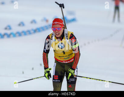 Nove Mesto na Morave, Repubblica Ceca. Xviii Dicembre, 2016. Laura Dahlmeier di Germania posto la seconda nel Mondo Biathlon femminile di Coppa della Messa di inizio evento a Nove Mesto na Morave, Repubblica ceca, 18 dicembre 2016. © Jaroslav Loskot/CTK foto/Alamy Live News Foto Stock