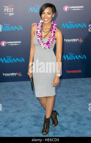 Jazmyn Simon partecipando alla premiere di Disney's 'Moana,' durante l'AFI FEST 2016 presentato da Audi, tenutosi a El Capitan Theater di Hollywood, in California. Dotato di: Jazmyn Simon dove: Los Angeles, California, Stati Uniti quando: 14 Nov 2016 Foto Stock