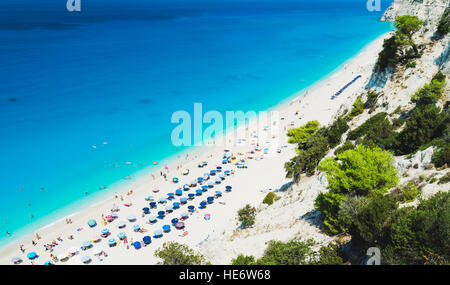 Bella Egremni beach sull'isola di Lefkada island, Grecia Foto Stock