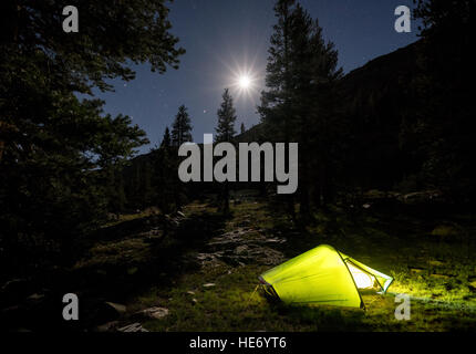 Campeggio in Kings Canyon National Park, California, Stati Uniti d'America, America del Nord Foto Stock