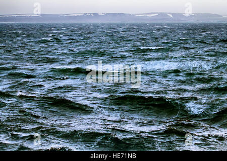Mare di Kara (bacino dell Oceano Artico) in alta artico (Novaya Zemlya arcipelago). Il vecchio nome del Mare di Kara - cantina di ghiaccio, ma ora nessun ghiaccio Foto Stock