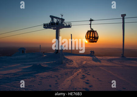 Pass per la funivia che fissa Sun, Yllas, Finlandia Foto Stock
