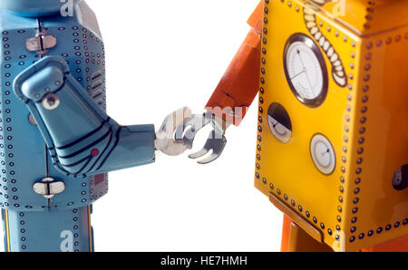 Handshaking robot Foto Stock