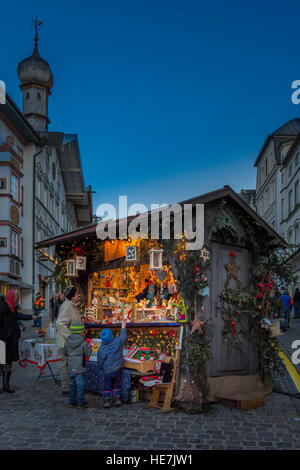 Mercatino di Natale di Bad Tolz, Baviera, Germania Foto Stock