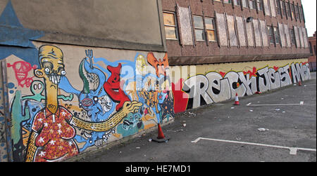 Belfast Graffiti vicino Garfield St City Centre, Irlanda del Nord, Regno Unito Foto Stock