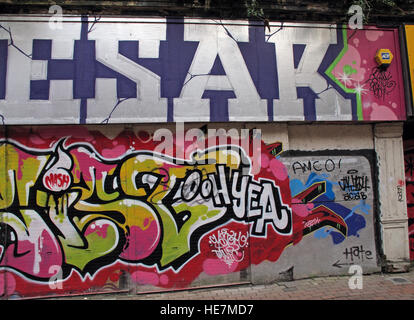 ESAK Graffiti Belfast Garfield St City Centre, Irlanda del Nord, Regno Unito Foto Stock