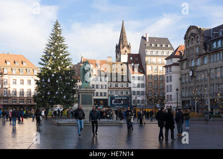 Place Kléber a Natale, Strasburgo Foto Stock