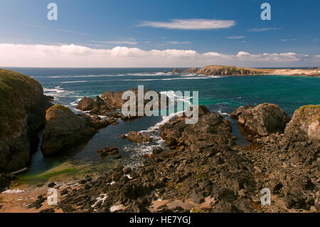 Coste rocciose, Meiras - Valdoviño, La Coruña provincia, regione della Galizia, Spagna, Europa Foto Stock