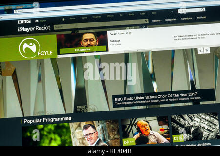 Il sito web della BBC Radio Foyle broadcasting dalla contea di Londonderry in Irlanda del Nord. Foto Stock