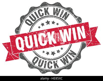 Quick win timbro. segno. La guarnizione Illustrazione Vettoriale