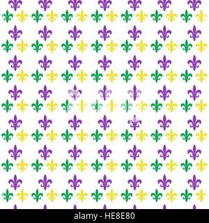 Mardi Gras Carnival seamless pattern con Fleur de Lis. sfondo infinito, texture, la carta da parati. Illustrazione Vettoriale Illustrazione Vettoriale