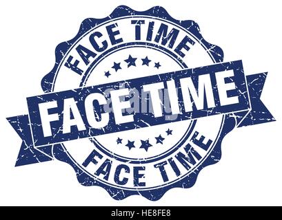 Face time stamp. segno. La guarnizione Illustrazione Vettoriale