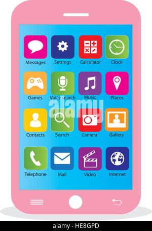 Mobile rosa Illustrazione Vettoriale