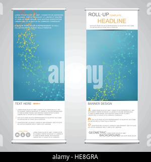 Roll up, banner verticale per la presentazione e la pubblicazione. Abstract background. Illustrazione Vettoriale