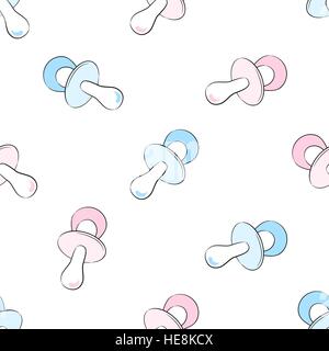 Nizza vettore seamless pattern con baby succhietti Illustrazione Vettoriale